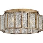 Quoizel Three Light Flush Mount Shrine in Aged Gold