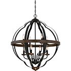 Quoizel Eight Light Foyer Pendant Siren in Marcado Black