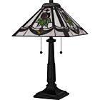 Quoizel Two Light Table Lamp Tiffany in Matte Black