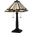 Quoizel Two Light Table Lamp Tiffany in Matte Black