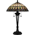 Quoizel Two Light Table Lamp Tiffany in Matte Black