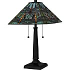 Quoizel Two Light Table Lamp Tiffany in Matte Black