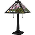 Quoizel Two Light Table Lamp Tiffany in Matte Black