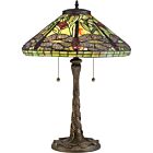 Quoizel Two Light Table Lamp Jungle Dragonfly in Architectural Bronze