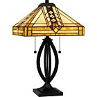 Quoizel Two Light Table Lamp Tiffany in Matte Black