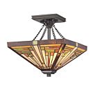 Quoizel Two Light Semi Flush Mount Stephen in Vintage Bronze