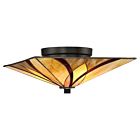 Quoizel Two Light Flush Mount Asheville in Valiant Bronze