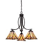 Quoizel Three Light Chandelier Asheville in Valiant Bronze