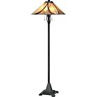 Quoizel Two Light Floor Lamp Asheville in Valiant Bronze