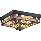 Quoizel Three Light Flush Mount Inglenook in Valiant Bronze