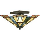 Quoizel Two Light Semi Flush Mount Inglenook in Valiant Bronze