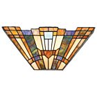 Quoizel Two Light Wall Sconce Inglenook in Blue, Honey, Amber