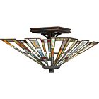 Quoizel Two Light Flush Mount Maybeck in Valiant Bronze