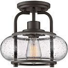 Quoizel One Light Semi Flush Mount Trilogy in Old Bronze