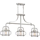 Quoizel Three Light Island Chandelier Trilogy in Brushed Nickel