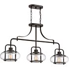 Quoizel Three Light Island Chandelier Trilogy in Old Bronze