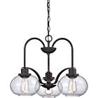 Quoizel Three Light Chandelier Trilogy in Old Bronze