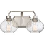 Quoizel Two Light Bath Fixture Trilogy in Brushed Nickel