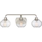 Quoizel Three Light Bath Fixture Trilogy in Brushed Nickel