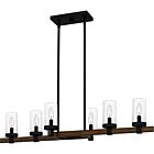 Quoizel Six Light Linear Chandelier Tuthill in Matte Black