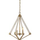 Quoizel Three Light Foyer Pendant Viewpoint in Weathered Brass