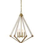 Quoizel Four Light Foyer Pendant Viewpoint in Weathered Brass