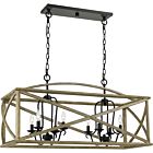 Woodhaven 8-Light Island Chandelier in Distressed Weathered Oak