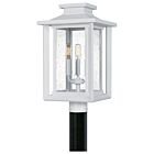 Quoizel Three Light Outdoor Post Mount Wakefield in Matte White