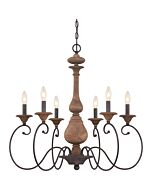 Quoizel Auburn 6 Light 28 Inch Traditional Chandelier in Rustic Black