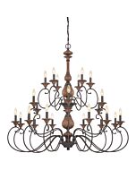 Quoizel Auburn 24 Light 45 Inch Traditional Chandelier in Rustic Black