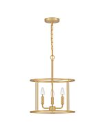 Quoizel Three Light Pendant Abner in Aged Brass