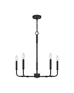 Quoizel Five Light Chandelier Abner in Matte Black