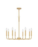 Quoizel Eight Light Chandelier Abner in Aged Brass