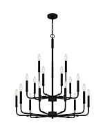 Quoizel 18 Light Chandelier Abner in Matte Black