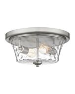 Quoizel Two Light Flush Mount Acacia in Brushed Nickel