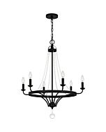 Quoizel Six Light Chandelier Adelaide in Matte Black