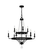 Quoizel Nine Light Chandelier Adelaide in Matte Black