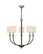 Quoizel Five Light Chandelier Audley in Old Bronze