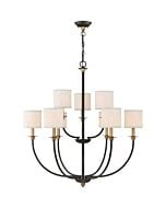 Quoizel Nine Light Chandelier Audley in Old Bronze