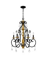 Quoizel Five Light Chandelier Althea in Matte Black