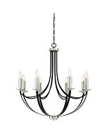 Quoizel Alana 8 Light 30 Inch Transitional Chandelier in Mystic Black