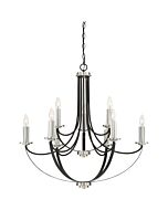 Quoizel Alana 9 Light 32 Inch Transitional Chandelier in Mystic Black