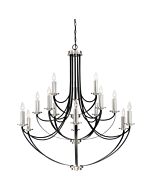 Quoizel Alana 15 Light 43 Inch Transitional Chandelier in Mystic Black