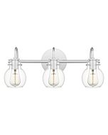 Quoizel Andrews 3 Light Bathroom Vanity Light in Polished Chrome