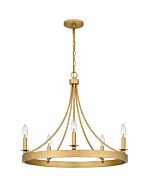 Quoizel Five Light Chandelier Aspyn in Light Gold