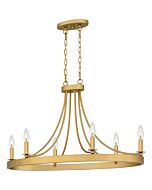 Quoizel Six Light Island Chandelier Aspyn in Light Gold