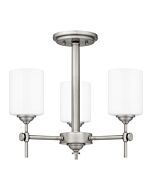 Aria 3-Light Semi-Flush Mount in Antique Polished Nickel