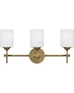 Quoizel Aria 3 Light 23 Inch Bathroom Vanity Light in Weathered Brass