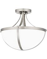 Antebellum 2-Light Semi-Flush Mount in Brushed Nickel