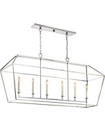 Quoizel Aviary 6 Light 54 Inch Kitchen Island Light in Polished Nickel